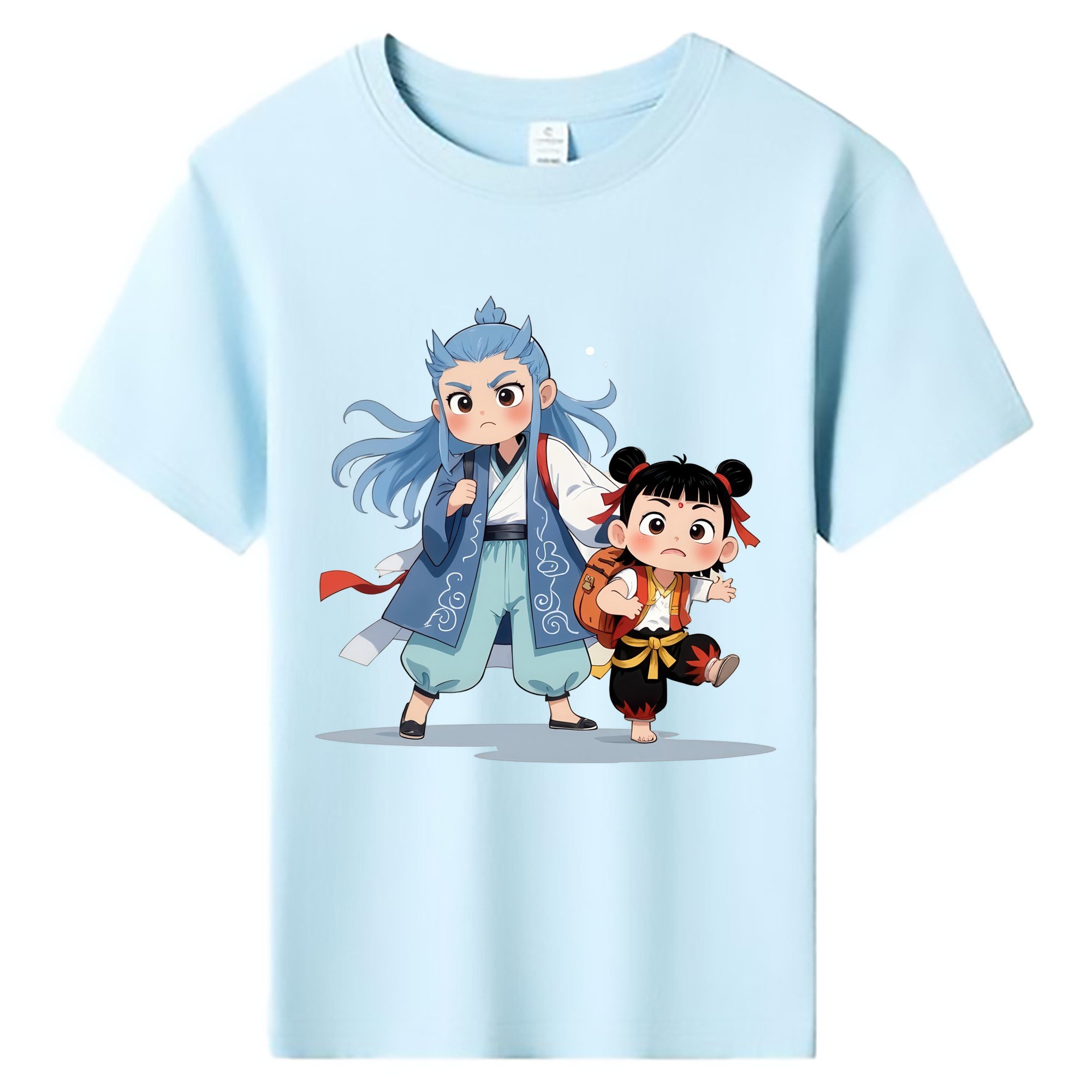 （画像用） Ne Zha 2 ナタ 魔童の大暴れ 綿100％キッズTシャツ（フロントプリント）